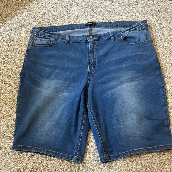 Lot of 2 Denim Shorts Womens Plus Size 24 W Bermuda Casual Stretch 5 Pocket - Picture 8 of 14